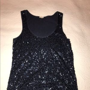 Navy Blue sequin tank top